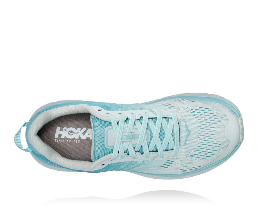 Hoka Australia One One Clifton 6 - Womens Walking Shoes Blue/White - GDJNY-3186